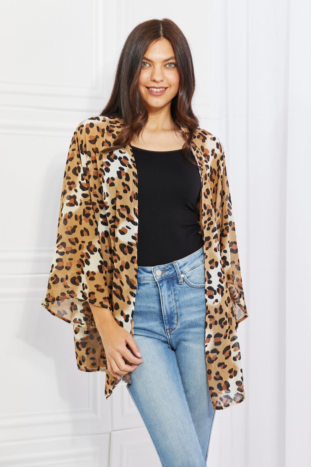 Melody Wild Muse Full Size Animal Print Kimono in Camel - Kimono - Camel - Bella Bourget