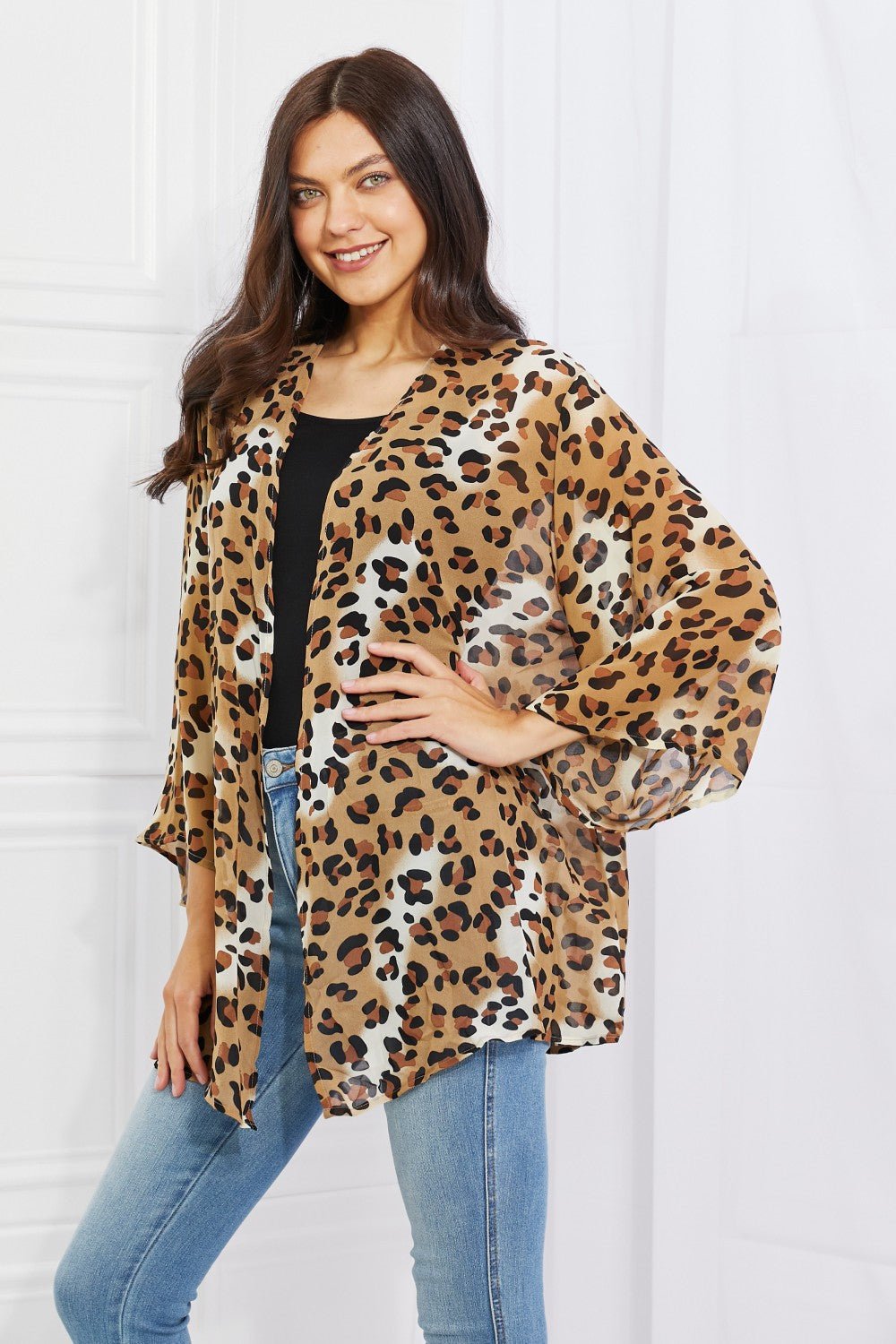 Melody Wild Muse Full Size Animal Print Kimono in Camel - Kimono - Camel - Bella Bourget