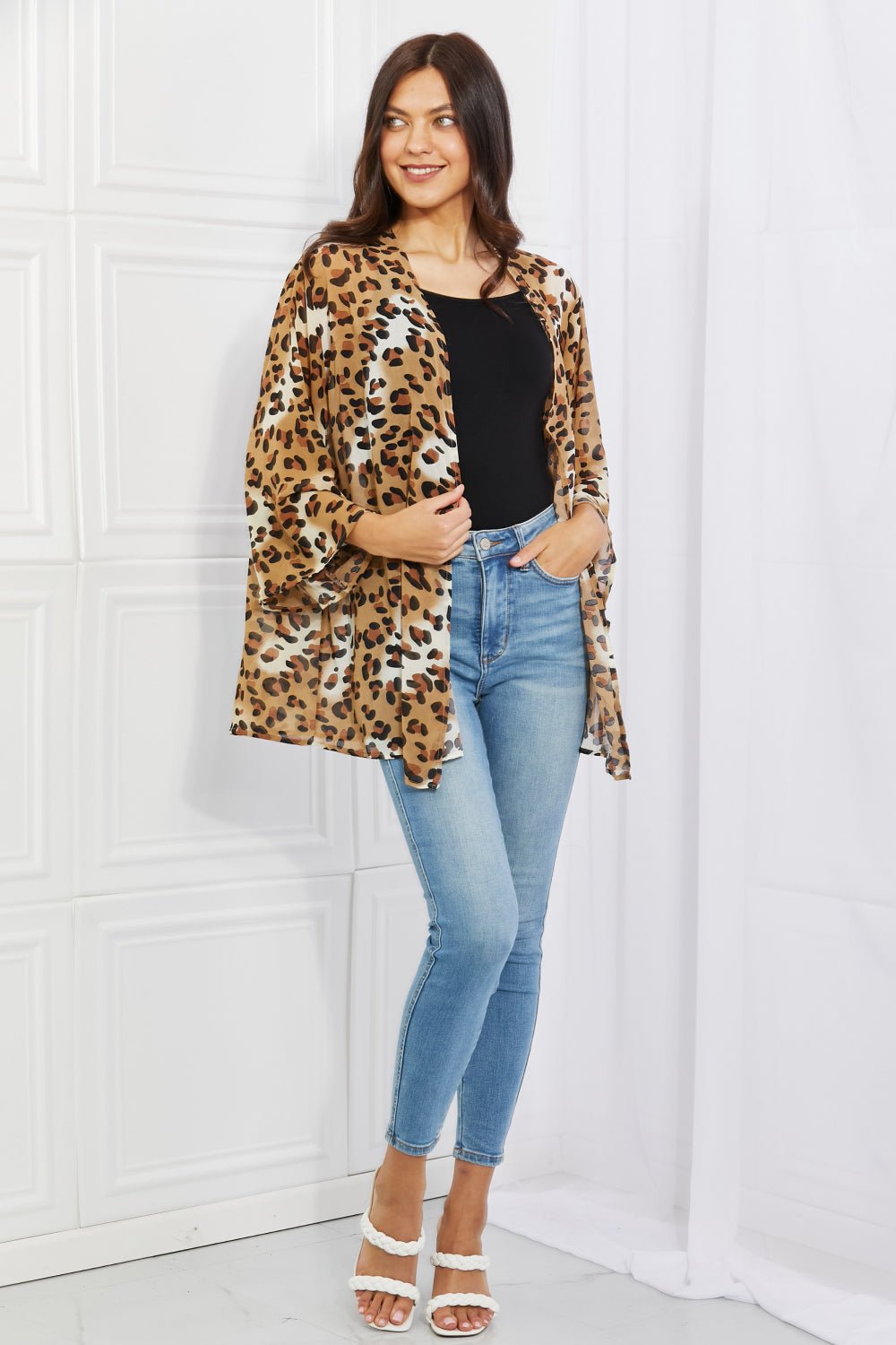 Melody Wild Muse Full Size Animal Print Kimono in Camel - Kimono - Camel - Bella Bourget