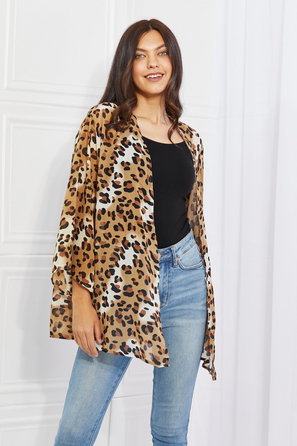 Melody Wild Muse Full Size Animal Print Kimono in Camel - Kimono - Camel - Bella Bourget