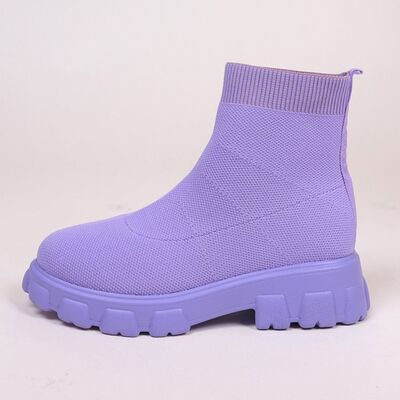 Mesh Round Toe Boots - shoes - Periwinkle - Bella Bourget