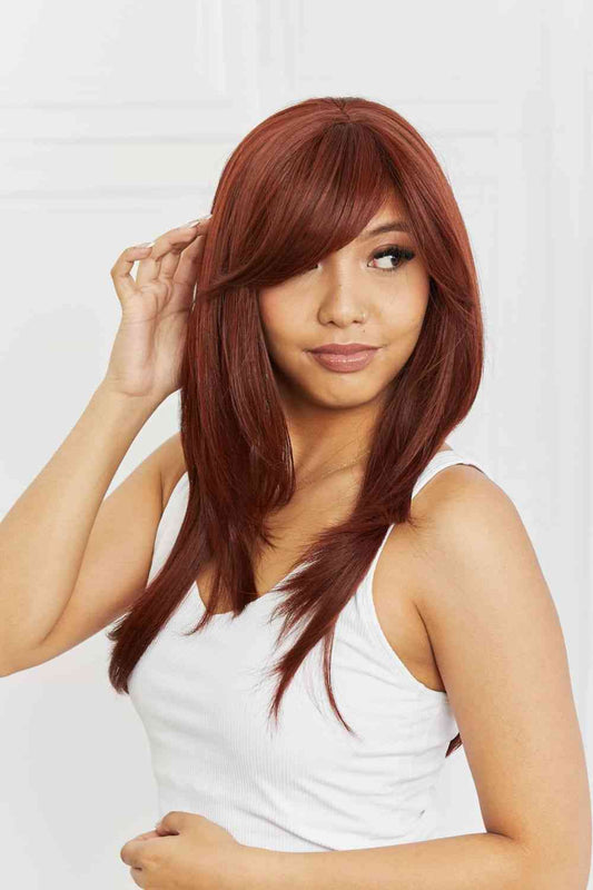 Mid - Length Wave Synthetic Wigs 20'' - synthetic hair - Red - Bella Bourget