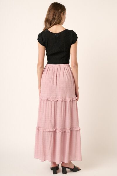 Mittoshop Drawstring High Waist Frill Skirt - Skirt - Dusty Pink - Bella Bourget