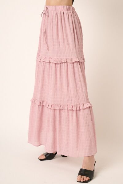 Mittoshop Drawstring High Waist Frill Skirt - Skirt - Dusty Pink - Bella Bourget