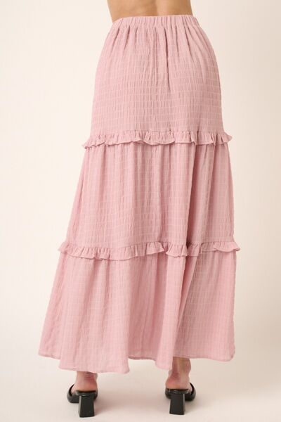 Mittoshop Drawstring High Waist Frill Skirt - Skirt - Dusty Pink - Bella Bourget