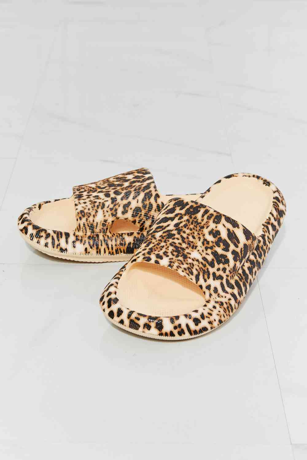 MMShoes Arms Around Me Open Toe Slide in Leopard - shoes - Leopard - Bella Bourget