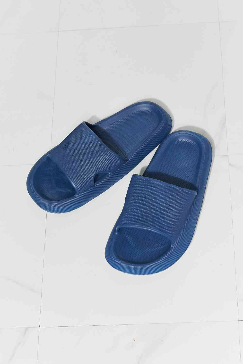 MMShoes Arms Around Me Open Toe Slide in Navy - shoes - Navy - Bella Bourget