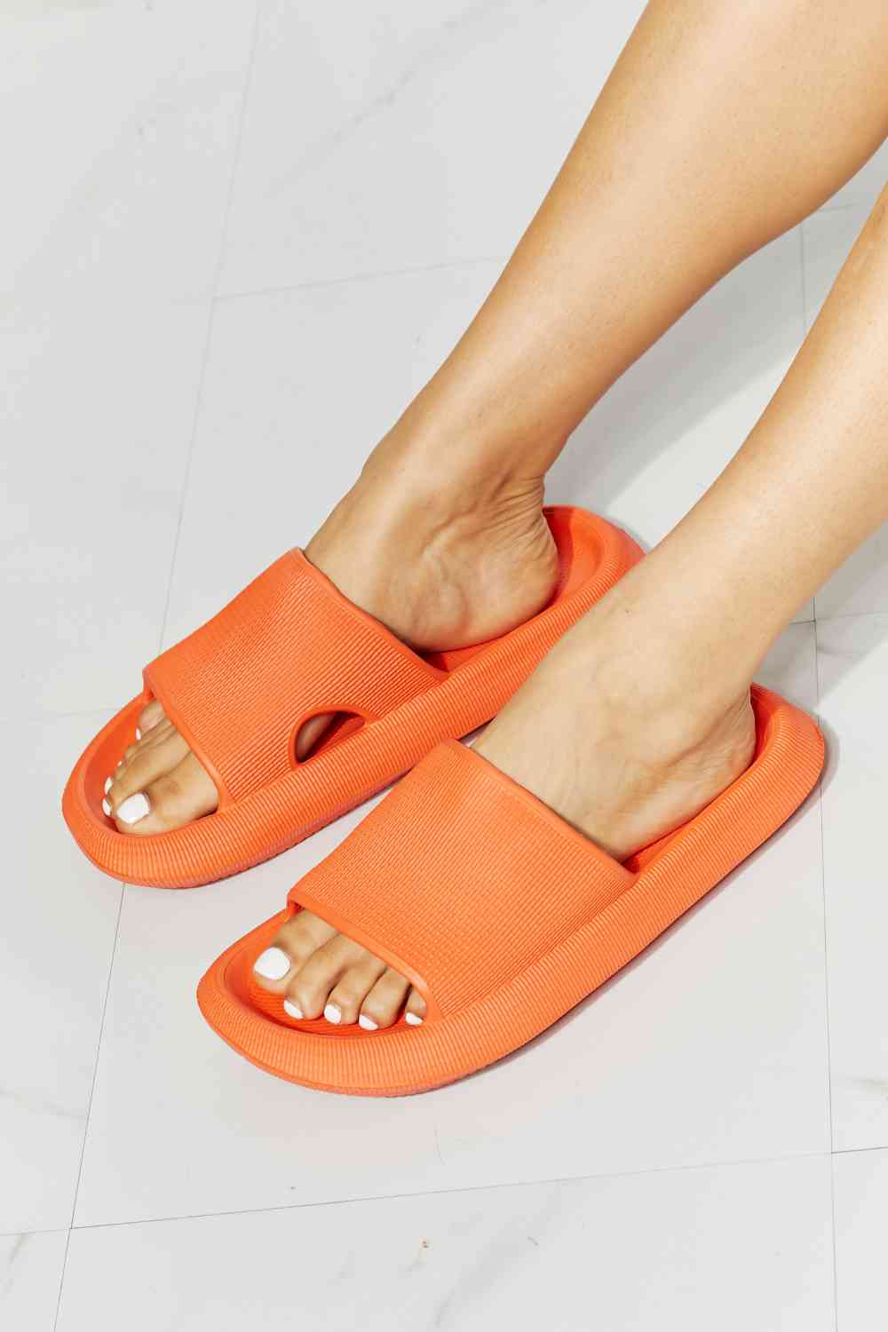 MMShoes Arms Around Me Open Toe Slide in Orange - shoes - Orange - Bella Bourget