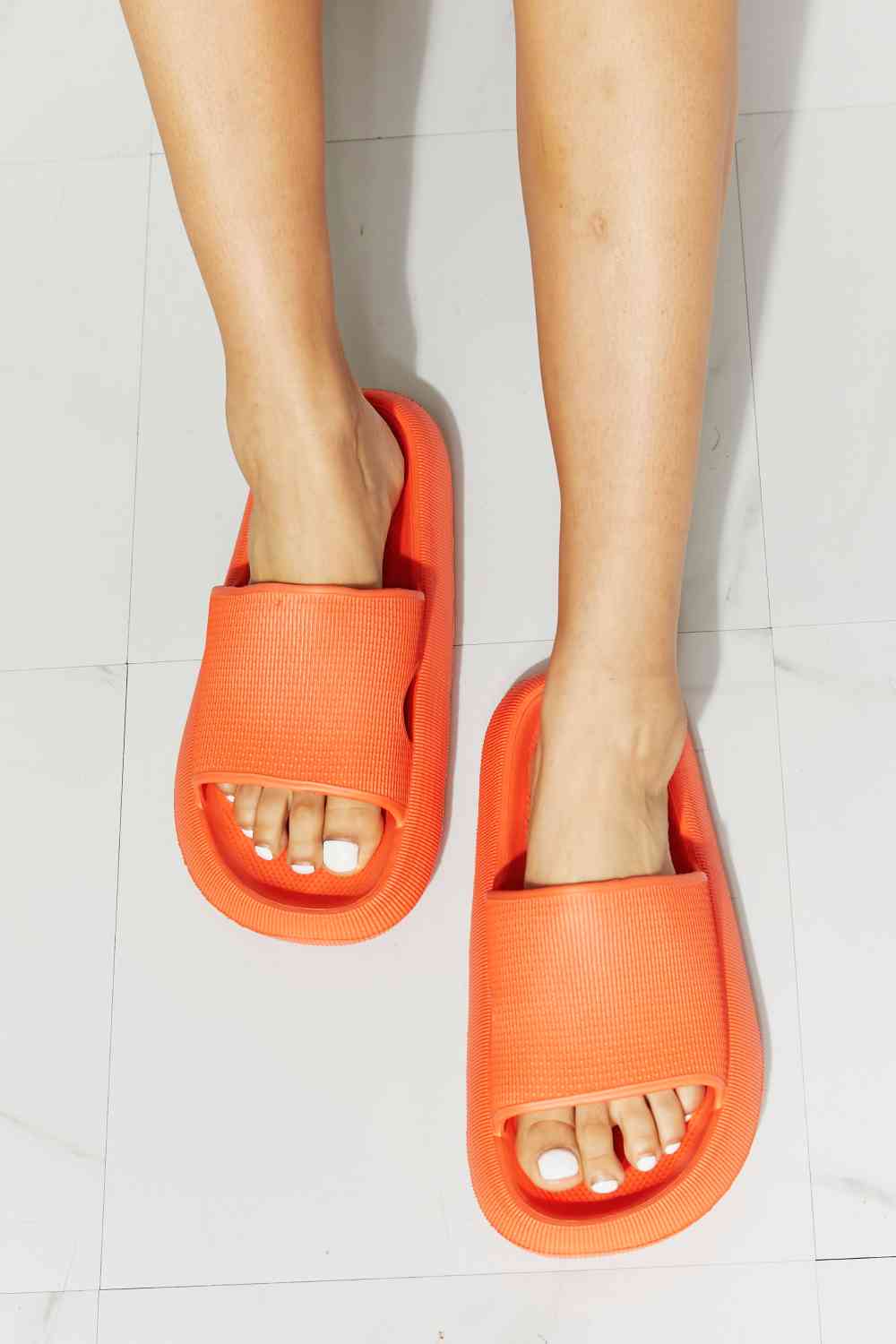 MMShoes Arms Around Me Open Toe Slide in Orange - shoes - Orange - Bella Bourget