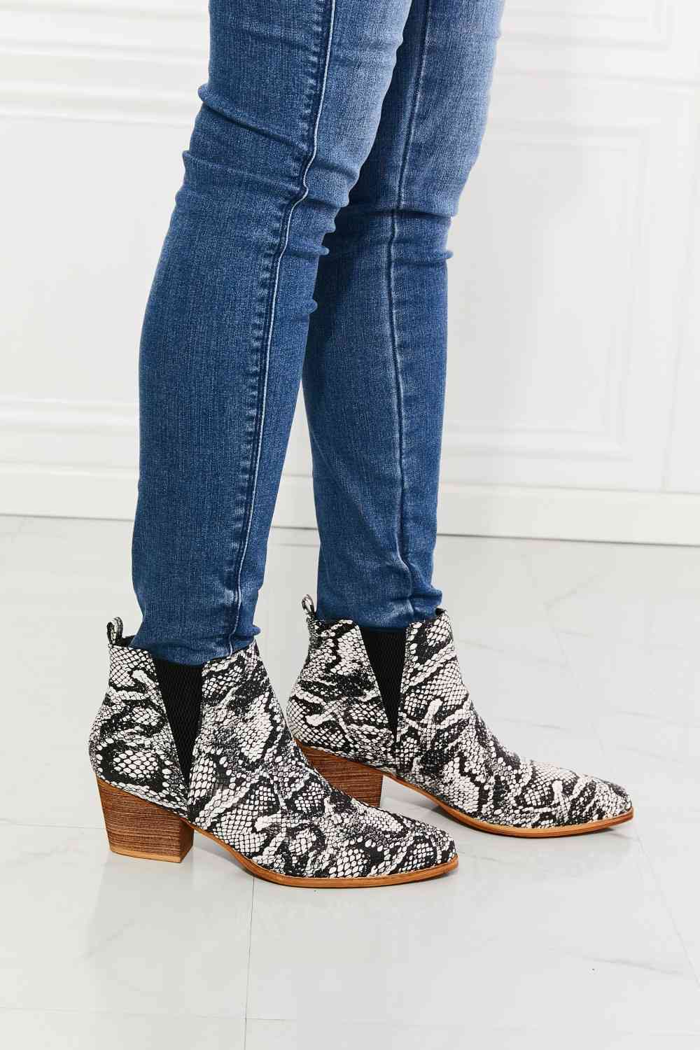 MMShoes Back At It Point Toe Bootie in Snakeskin - shoes - Snakeskin - Bella Bourget