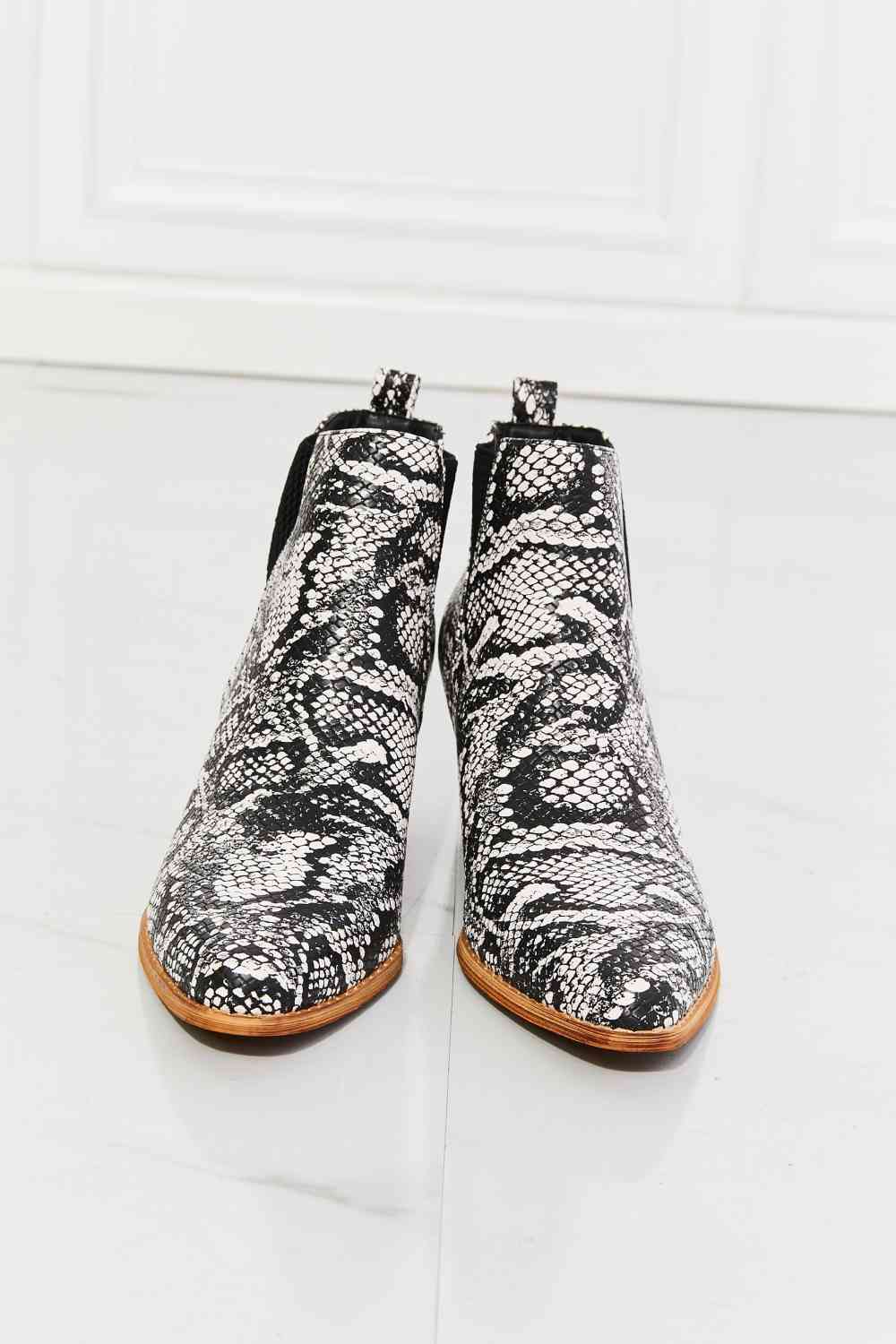 MMShoes Back At It Point Toe Bootie in Snakeskin - shoes - Snakeskin - Bella Bourget