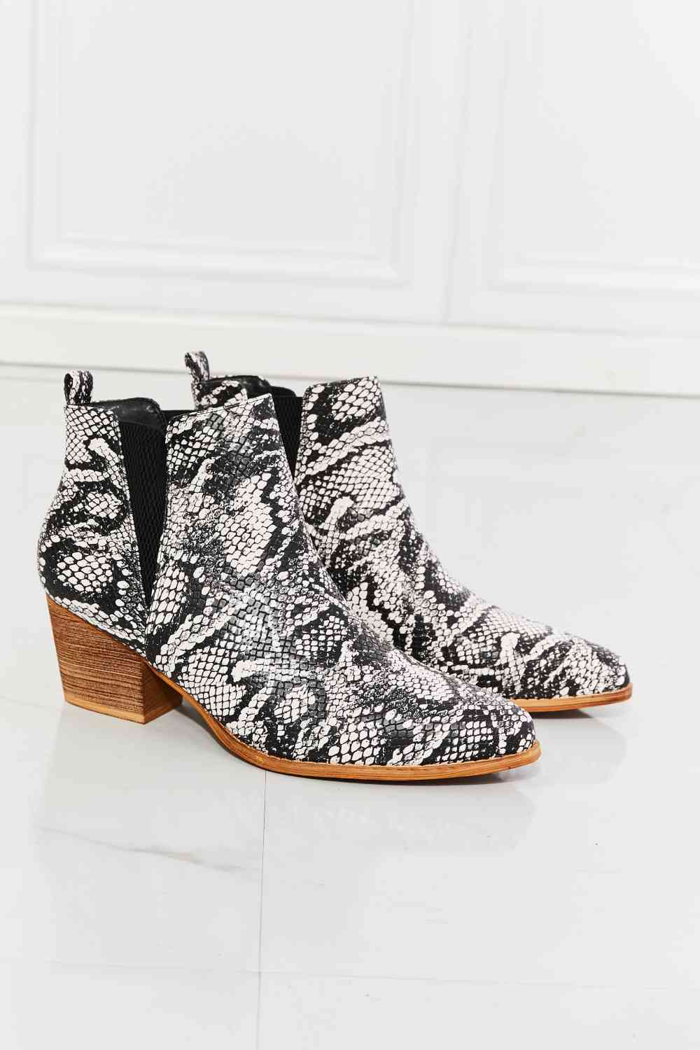 MMShoes Back At It Point Toe Bootie in Snakeskin - shoes - Snakeskin - Bella Bourget