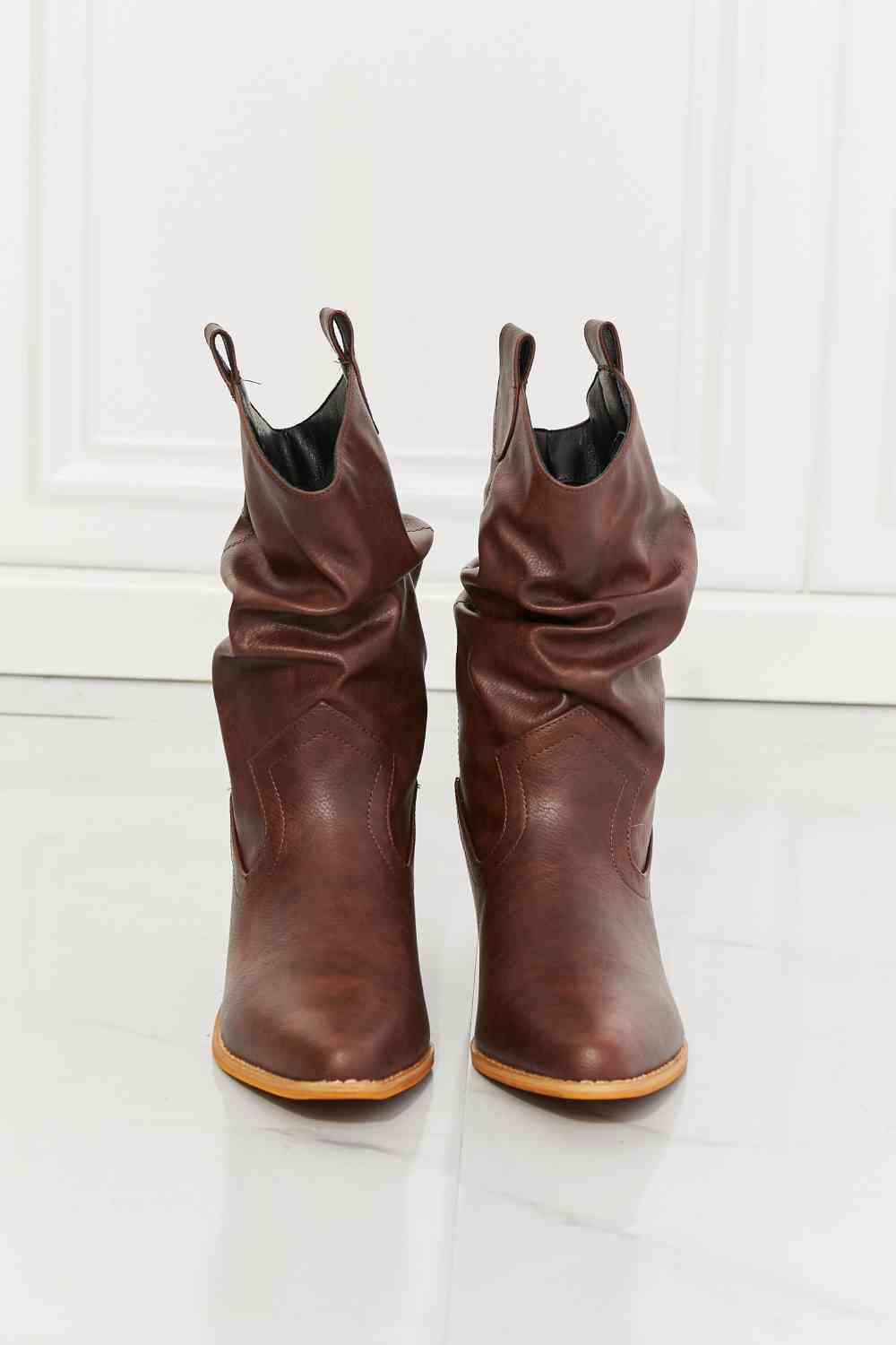 MMShoes Better in Texas Scrunch Cowboy Boots in Brown - shoes - Burnt Umber - Bella Bourget