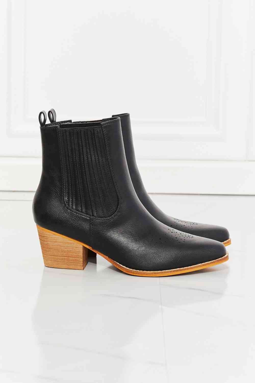 MMShoes Love the Journey Stacked Heel Chelsea Boot in Black - shoes - Black - Bella Bourget