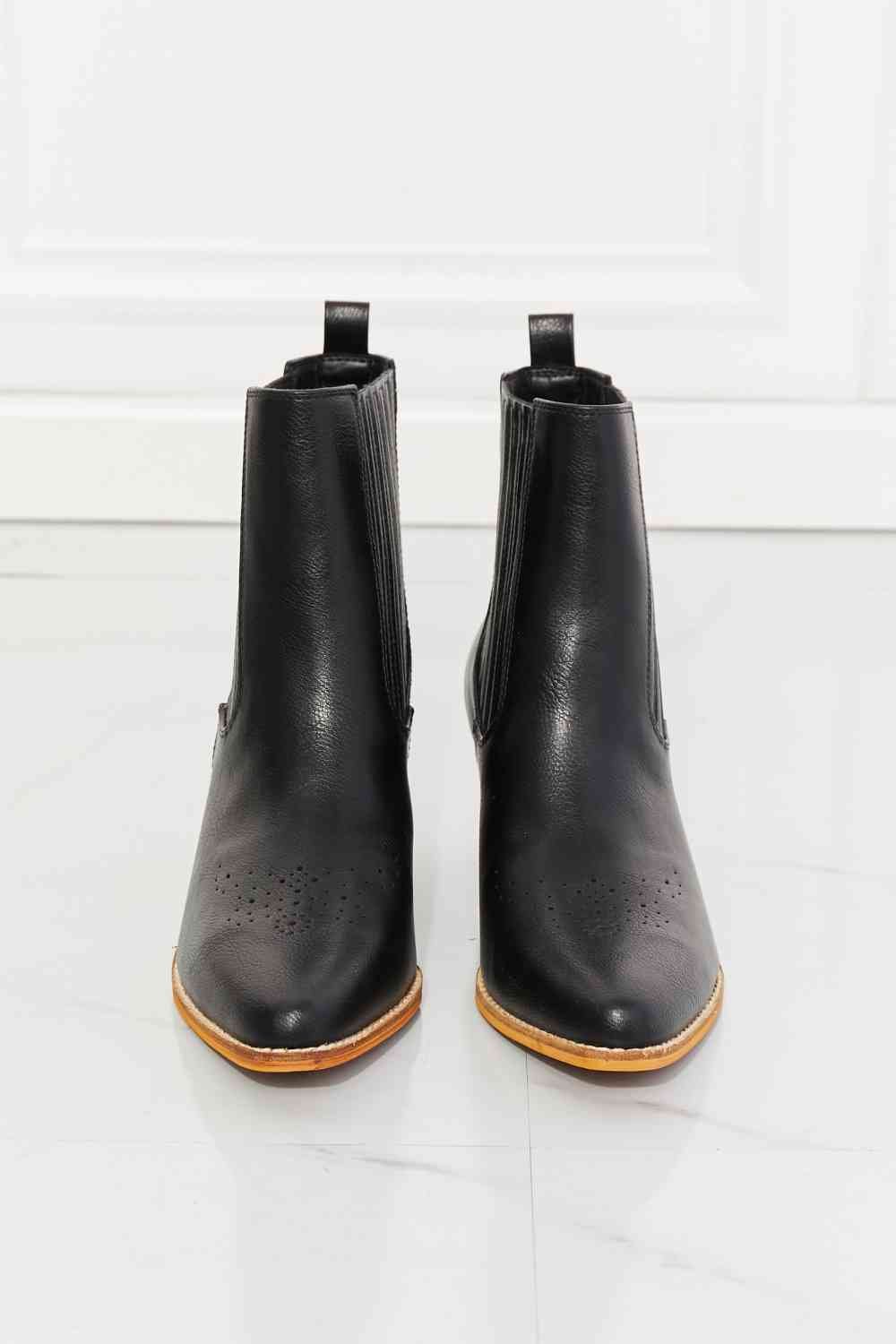 MMShoes Love the Journey Stacked Heel Chelsea Boot in Black - shoes - Black - Bella Bourget