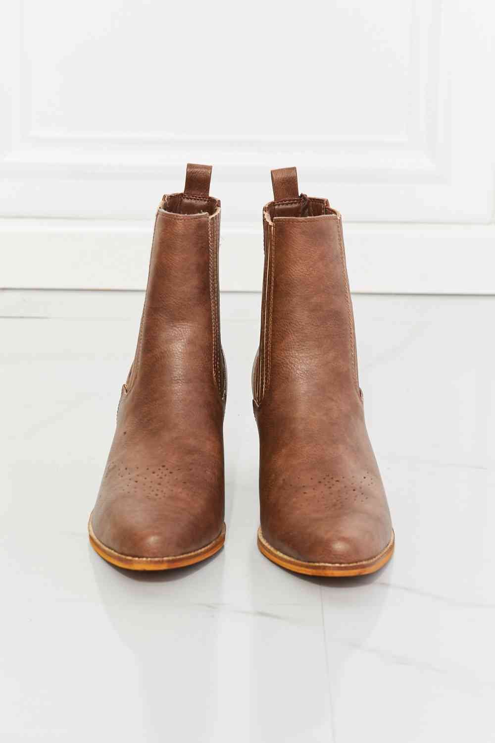 MMShoes Love the Journey Stacked Heel Chelsea Boot in Chestnut - shoes - Chestnut - Bella Bourget