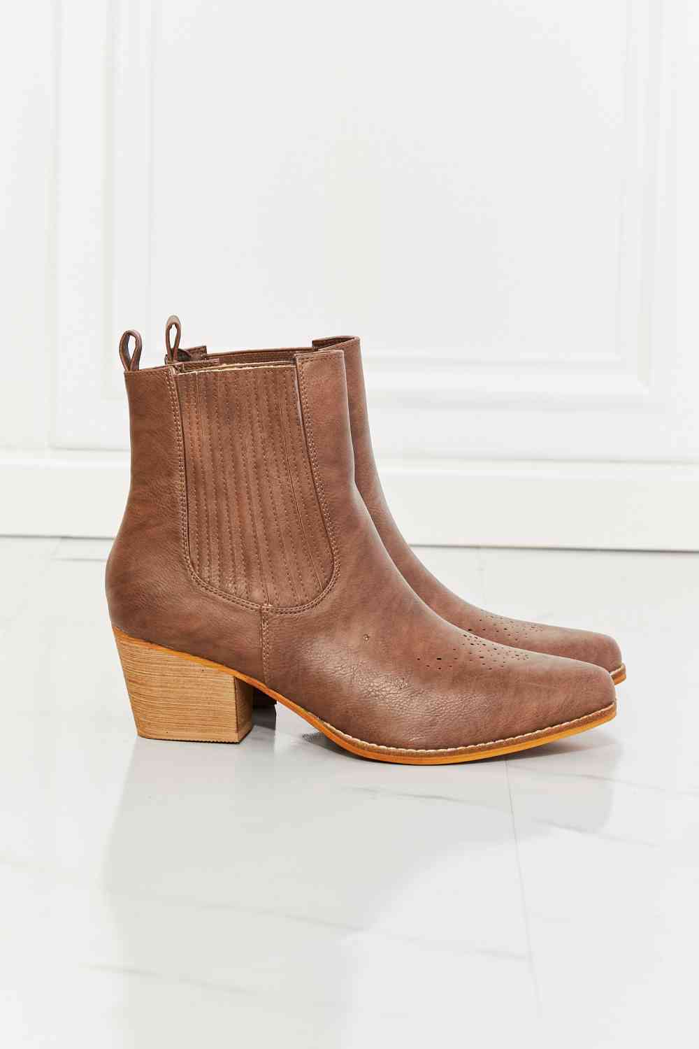 MMShoes Love the Journey Stacked Heel Chelsea Boot in Chestnut - shoes - Chestnut - Bella Bourget