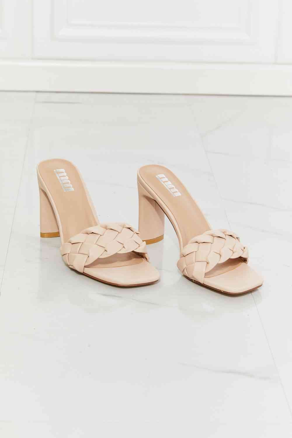 MMShoes Top of the World Braided Block Heel Sandals in Beige - shoes - Beige - Bella Bourget