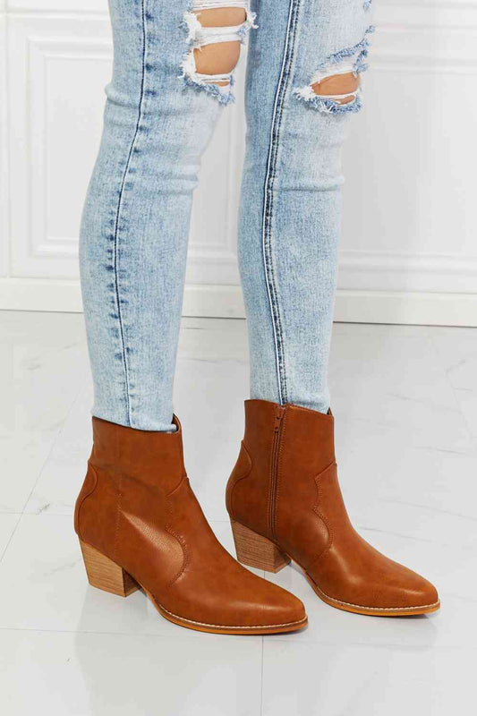 MMShoes Watertower Town Faux Leather Western Ankle Boots in Ochre - shoes - Ochre - Bella Bourget