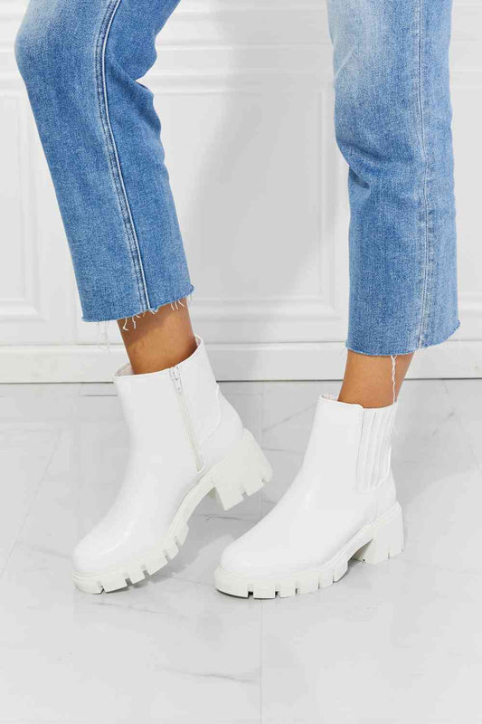 MMShoes What It Takes Lug Sole Chelsea Boots in White - shoes - White - Bella Bourget