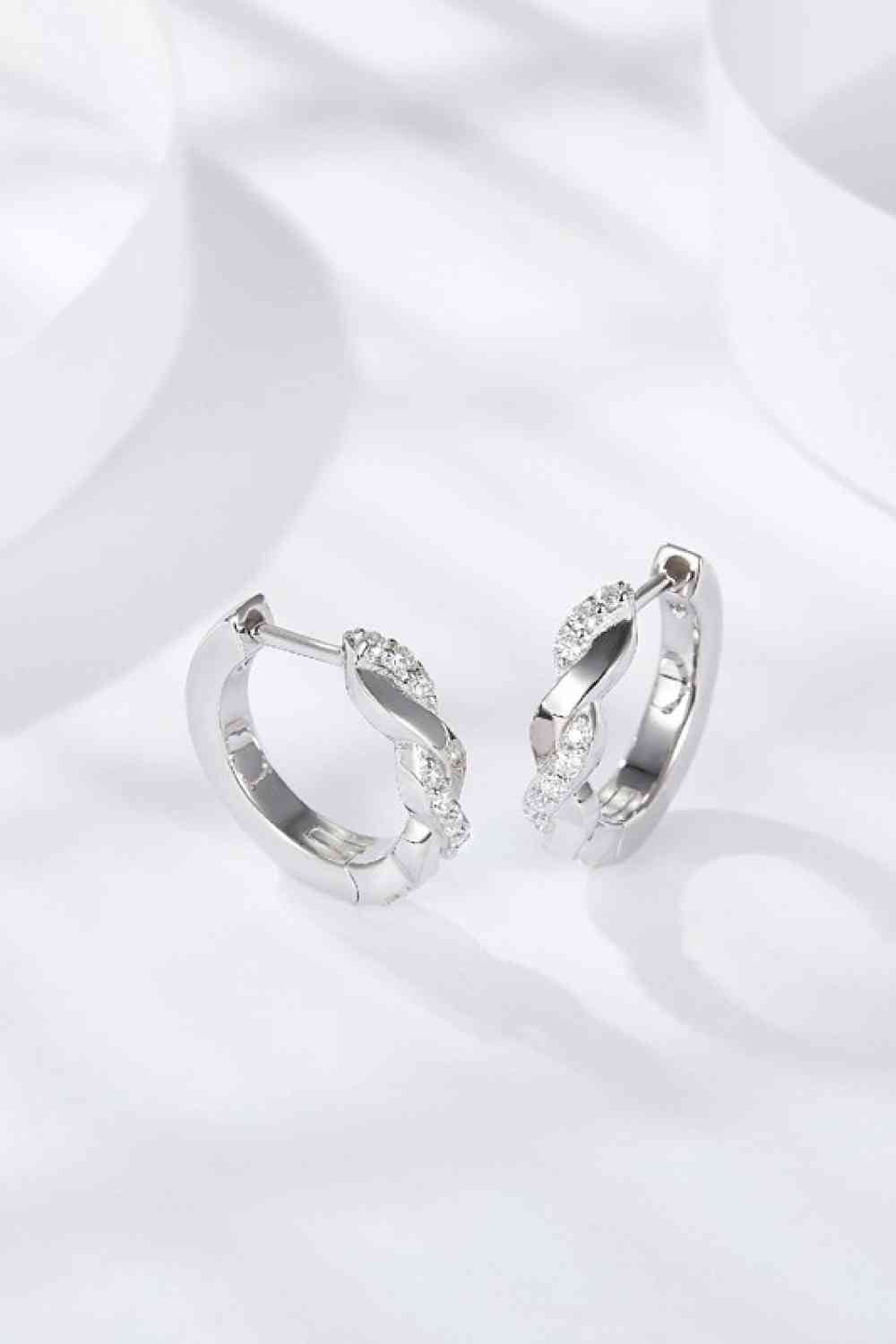 Moissanite Twisted Platinum - Plated Earrings - Earrings - Silver - Bella Bourget