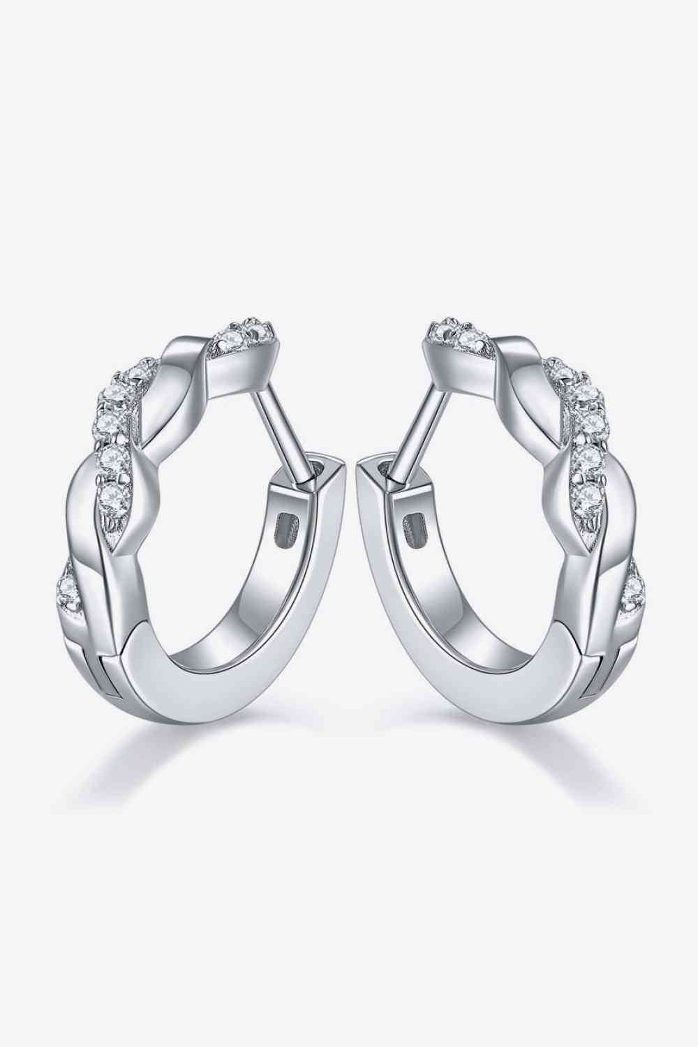 Moissanite Twisted Platinum - Plated Earrings - Earrings - Silver - Bella Bourget