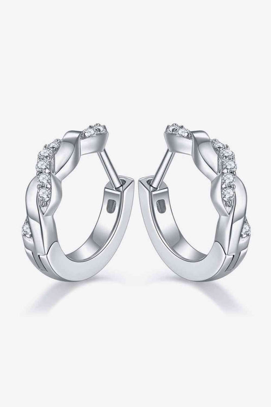 Moissanite Twisted Platinum - Plated Earrings - Earrings - Silver - Bella Bourget