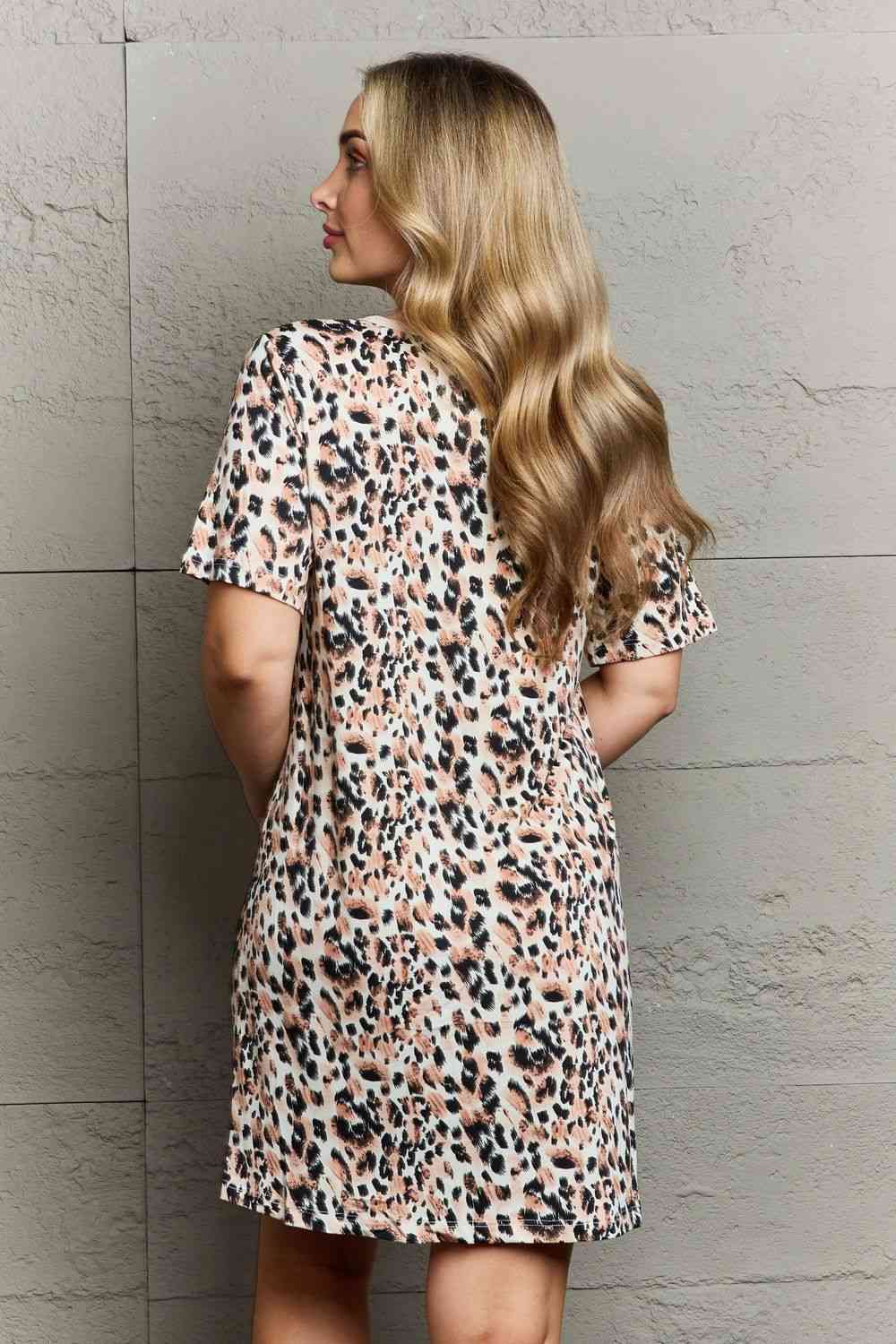 MOON NITE Quilted Quivers Button Down Sleepwear Dress - Dress - Leopard - Bella Bourget