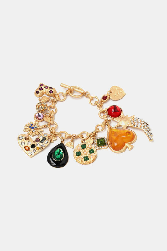 Multi Charm Resin Bracelet - Bracelets - Gold - Bella Bourget