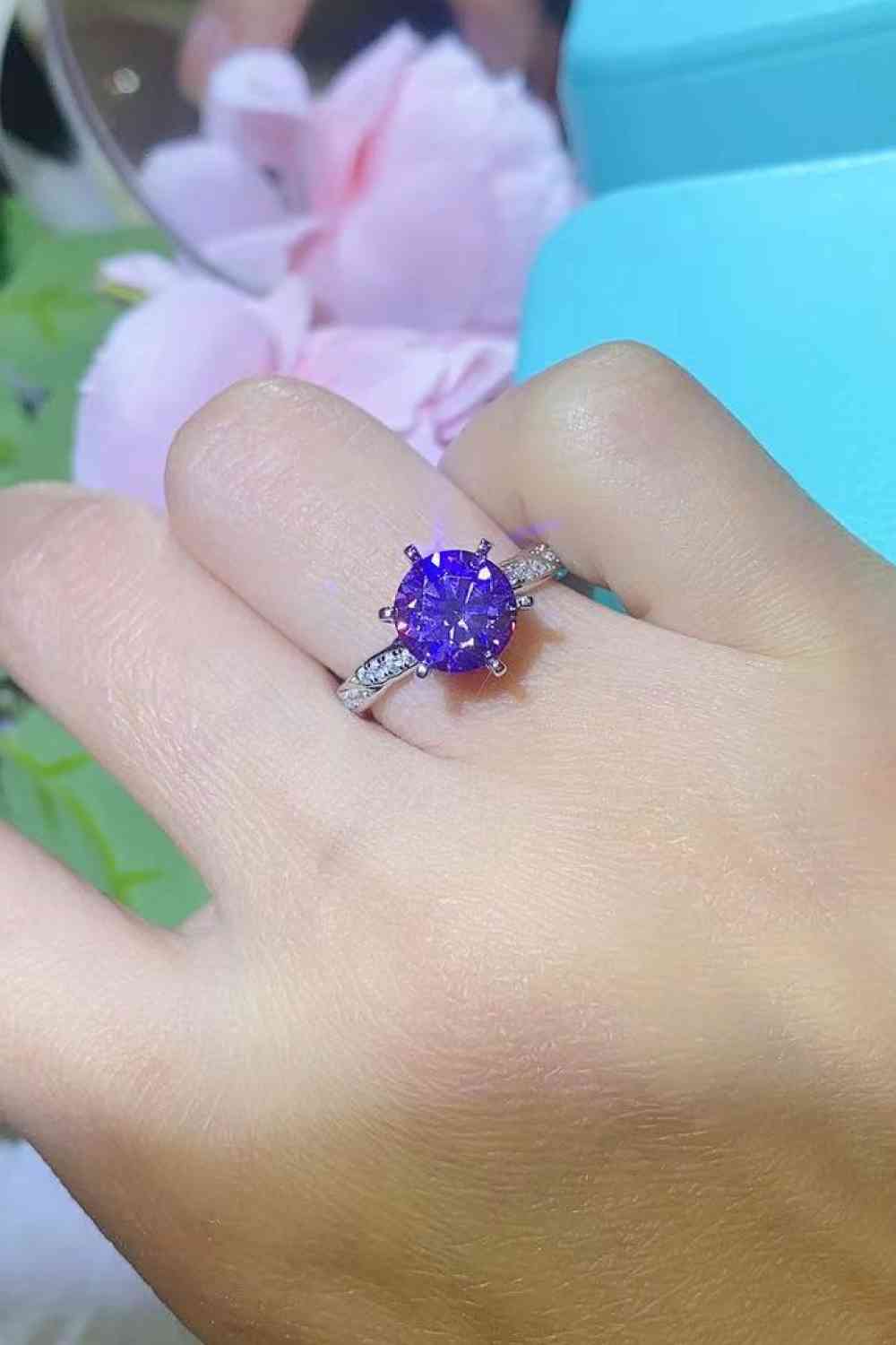 Nice To Meet You 2 Carat Moissanite 925 Sterling Silver Ring - Ring - Purple - Bella Bourget