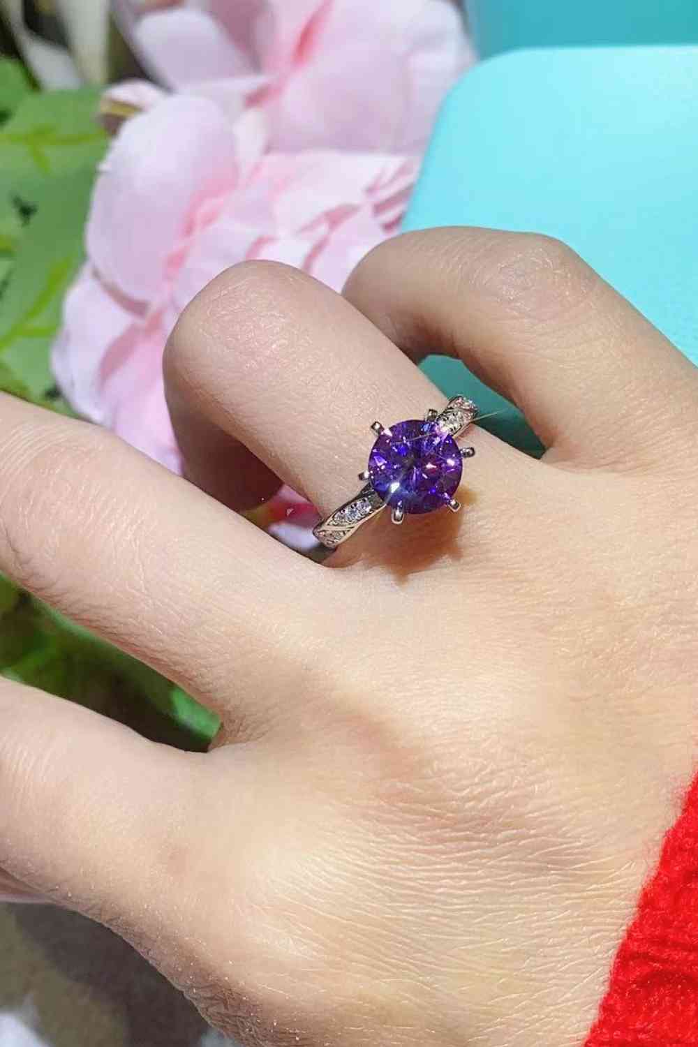 Nice To Meet You 2 Carat Moissanite 925 Sterling Silver Ring - Ring - Purple - Bella Bourget