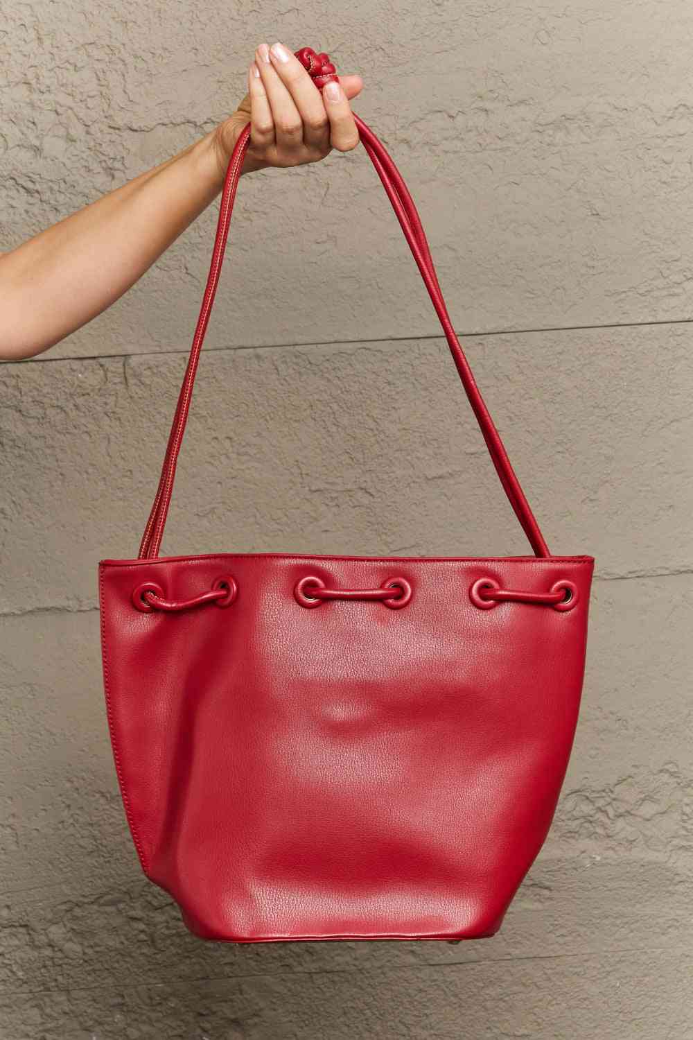 Nicole Lee USA Amy Studded Bucket Bag - bag - Deep Red - Bella Bourget