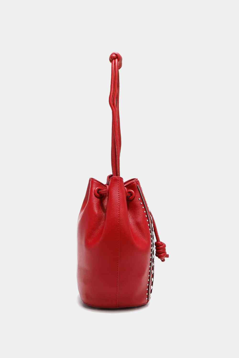 Nicole Lee USA Amy Studded Bucket Bag - bag - Deep Red - Bella Bourget