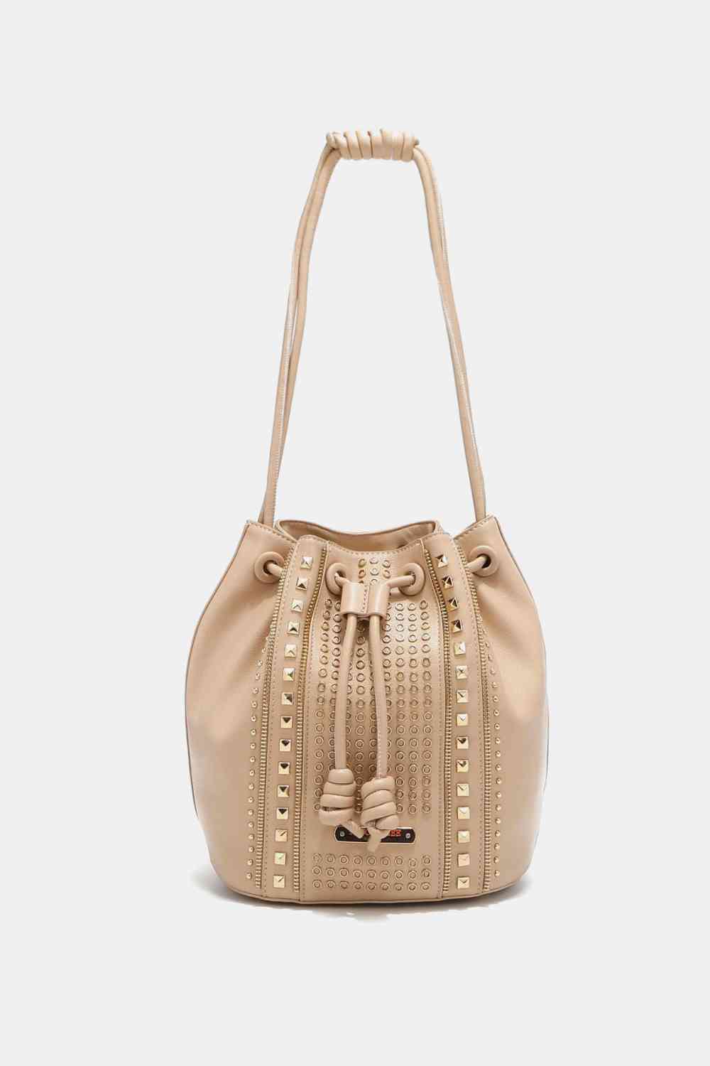 Nicole Lee USA Amy Studded Bucket Bag - bag - Beige - Bella Bourget