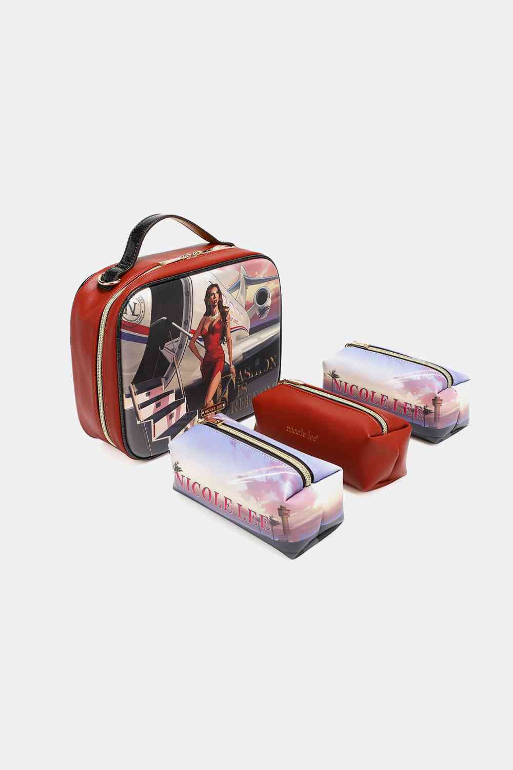 Nicole Lee USA Printed Handbag with Three Pouches - bag - Travel In Fashion - Bella Bourget