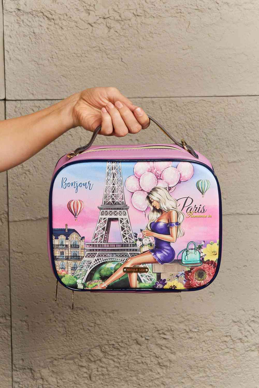 Nicole Lee USA Printed Handbag with Three Pouches - bag - Romance In Paris - Bella Bourget