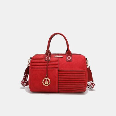 Nicole Lee USA Scallop Stitched Boston Bag - bag - RED - Bella Bourget