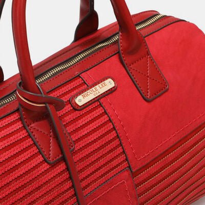 Nicole Lee USA Scallop Stitched Boston Bag - bag - RED - Bella Bourget