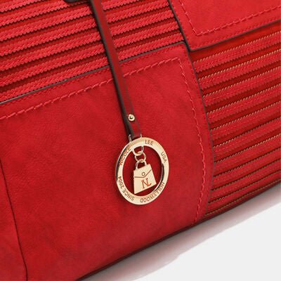 Nicole Lee USA Scallop Stitched Boston Bag - bag - RED - Bella Bourget