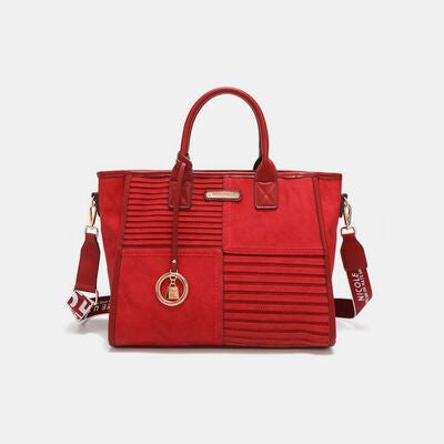 Nicole Lee USA Scallop Stitched Handbag - bag - RED - Bella Bourget