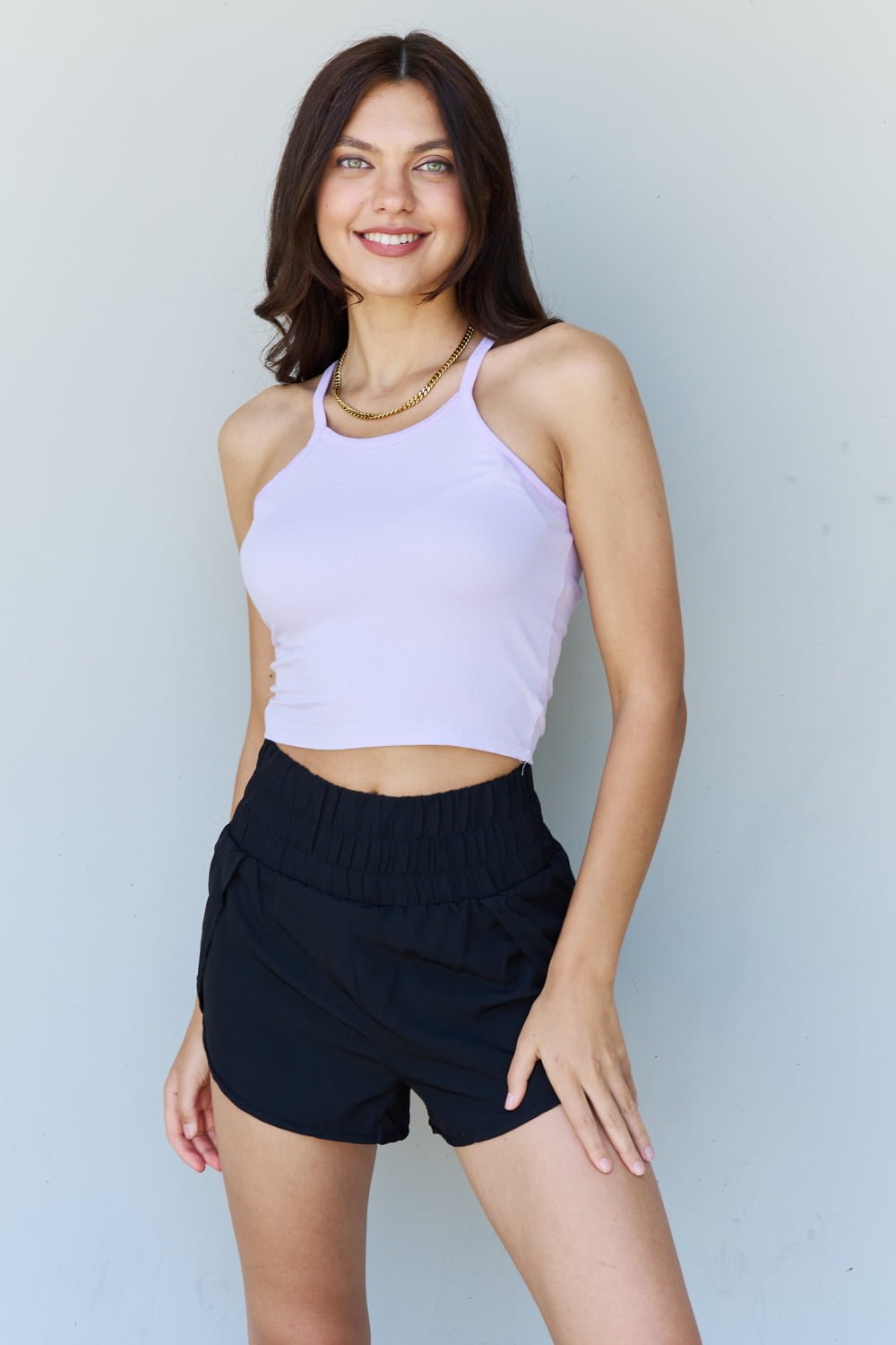 Ninexis Everyday Staple Soft Modal Short Strap Ribbed Tank Top in Lavender - Cami - Lavender - Bella Bourget