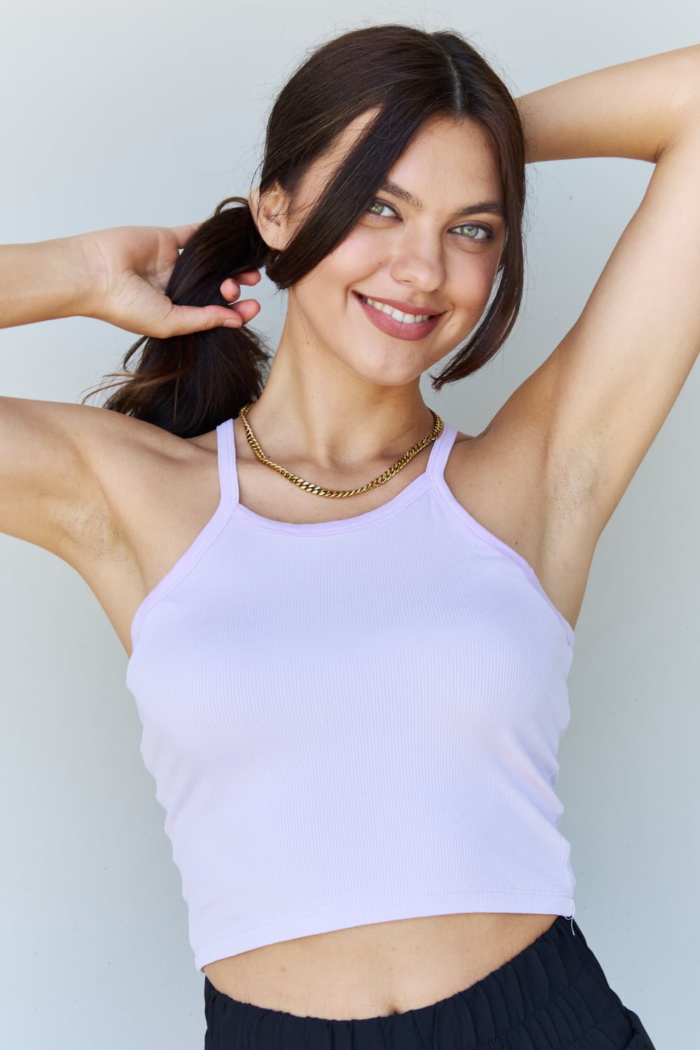 Ninexis Everyday Staple Soft Modal Short Strap Ribbed Tank Top in Lavender - Cami - Lavender - Bella Bourget