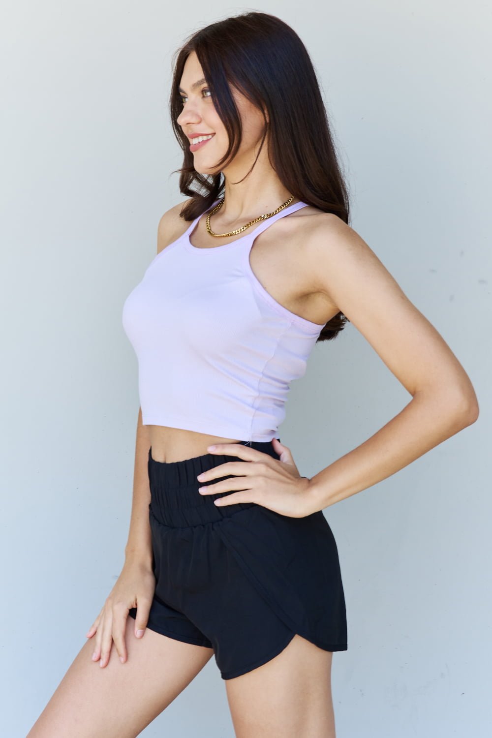 Ninexis Everyday Staple Soft Modal Short Strap Ribbed Tank Top in Lavender - Cami - Lavender - Bella Bourget