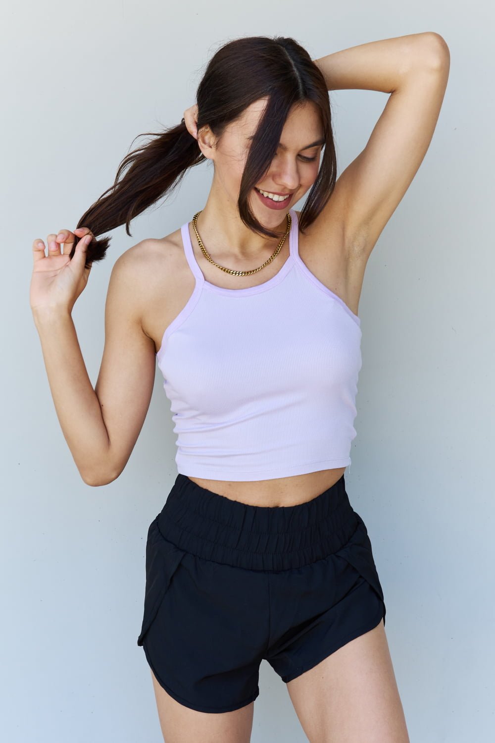 Ninexis Everyday Staple Soft Modal Short Strap Ribbed Tank Top in Lavender - Cami - Lavender - Bella Bourget