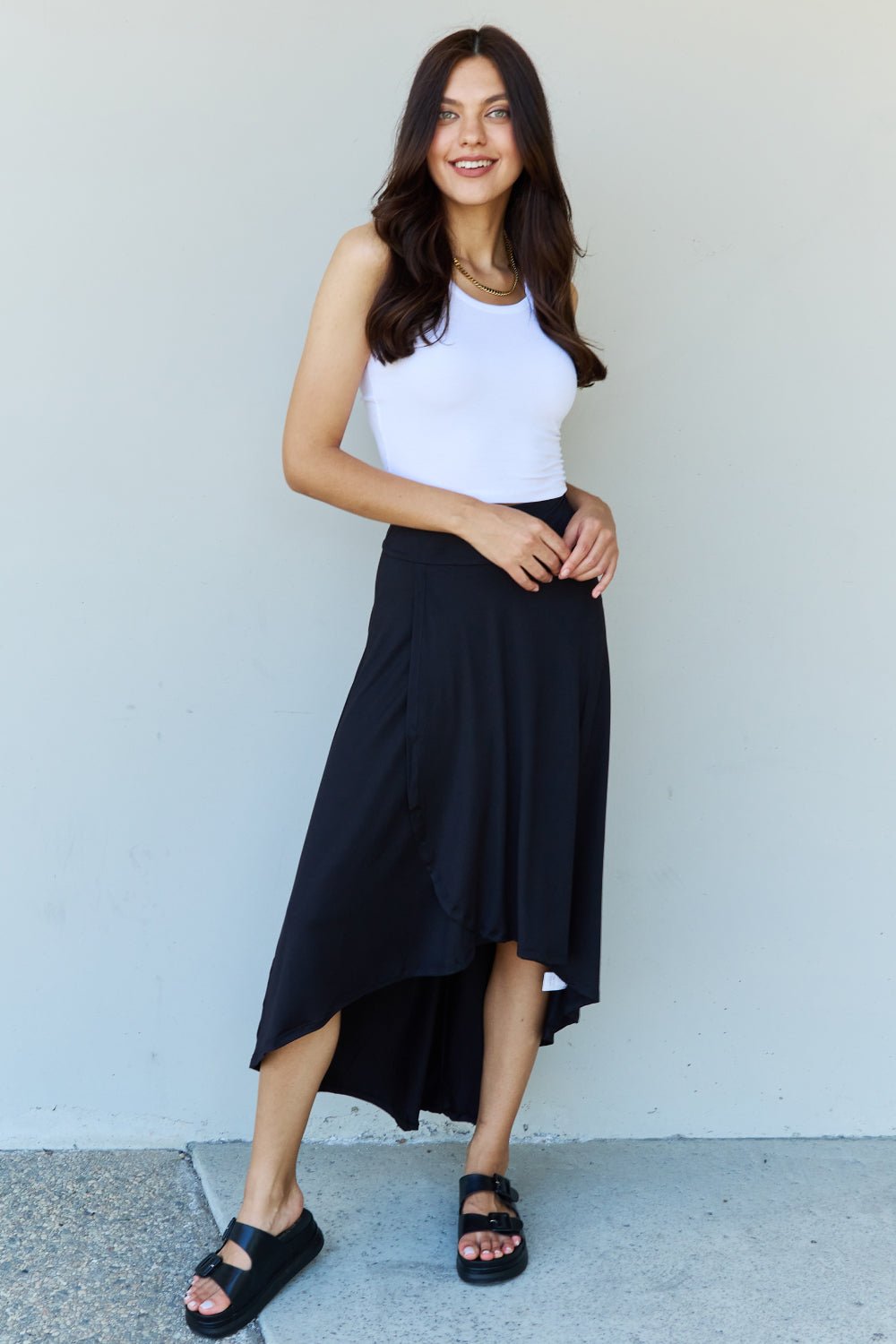 Ninexis First Choice High Waisted Flare Maxi Skirt in Black - Skirt - Black - Bella Bourget