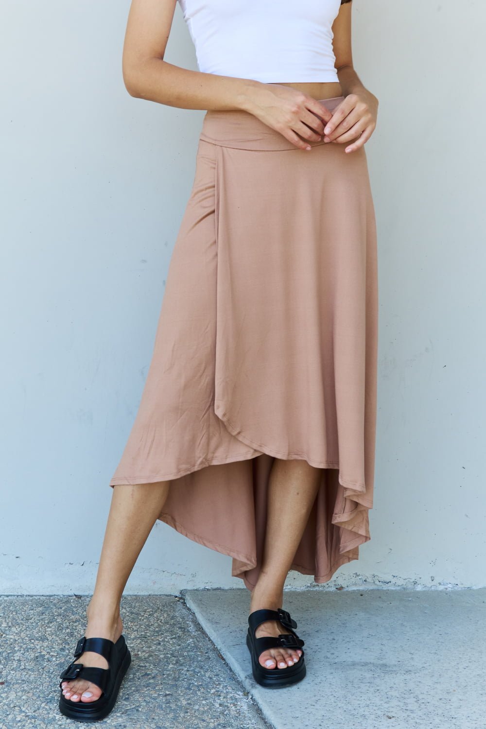 Ninexis First Choice High Waisted Flare Maxi Skirt in Camel - Skirt - Camel - Bella Bourget