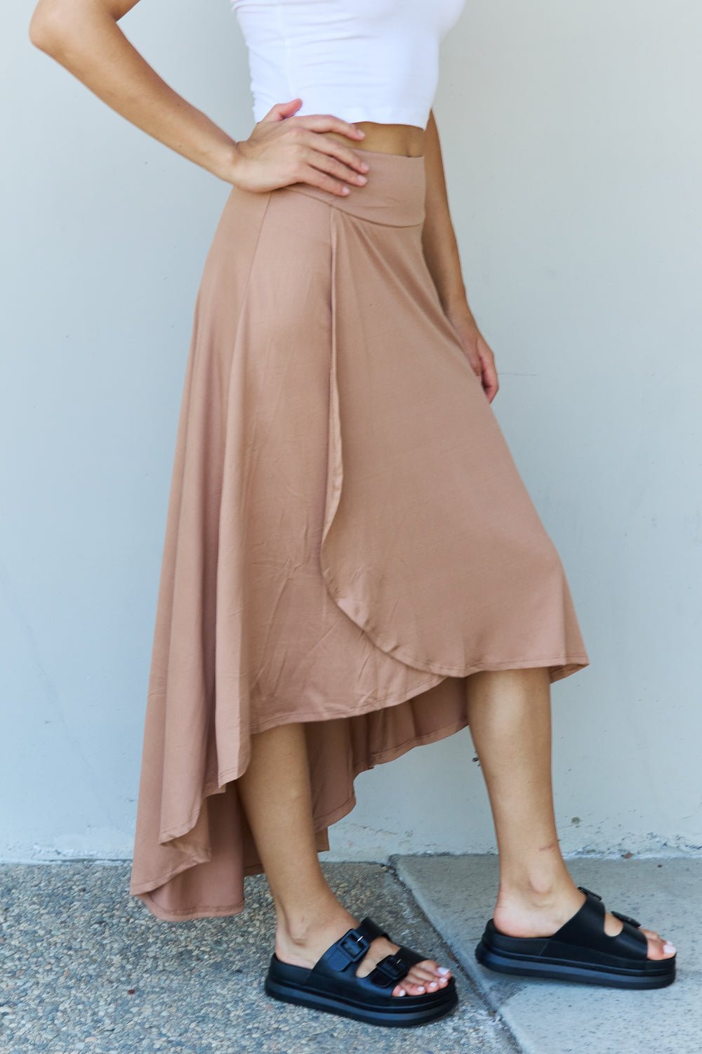 Ninexis First Choice High Waisted Flare Maxi Skirt in Camel - Skirt - Camel - Bella Bourget