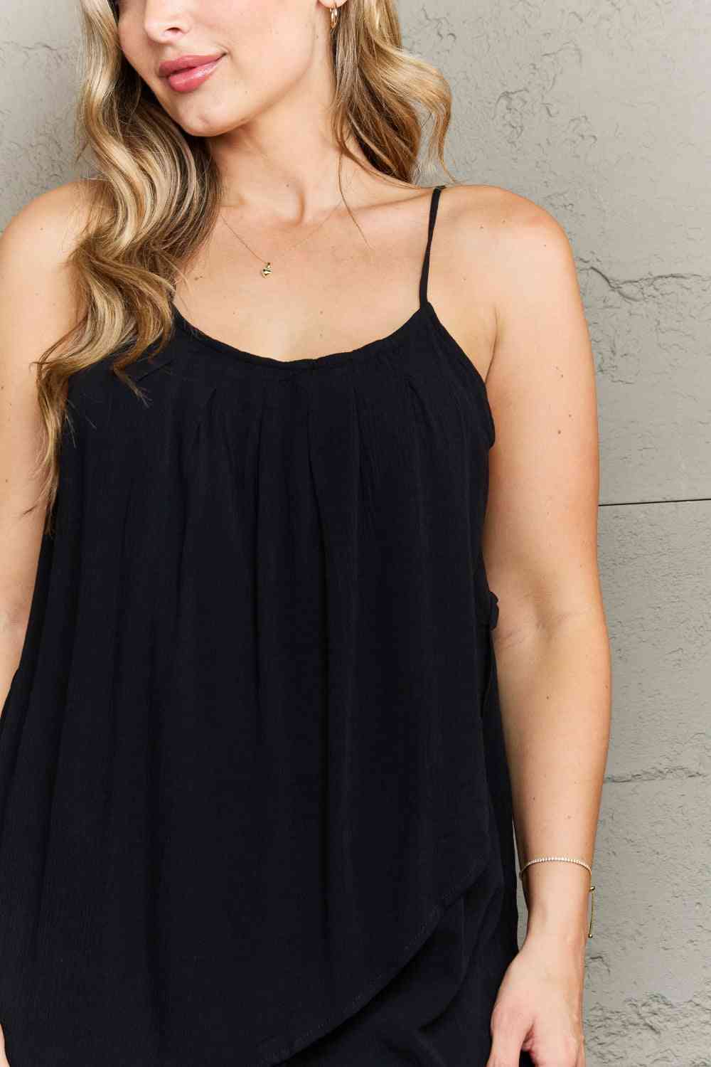 Ninexis Hang Loose Tulip Hem Cami Top - TikTok - Black - Bella Bourget