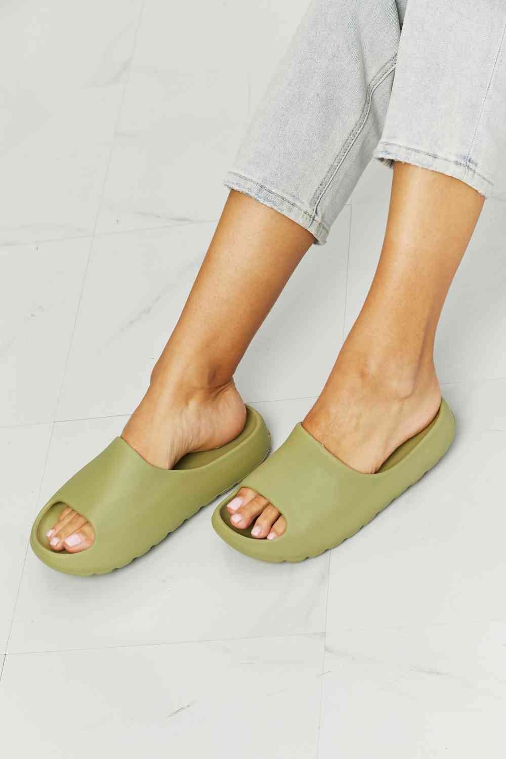 NOOK JOI In My Comfort Zone Slides in Green - shoes - Mist Green - Bella Bourget