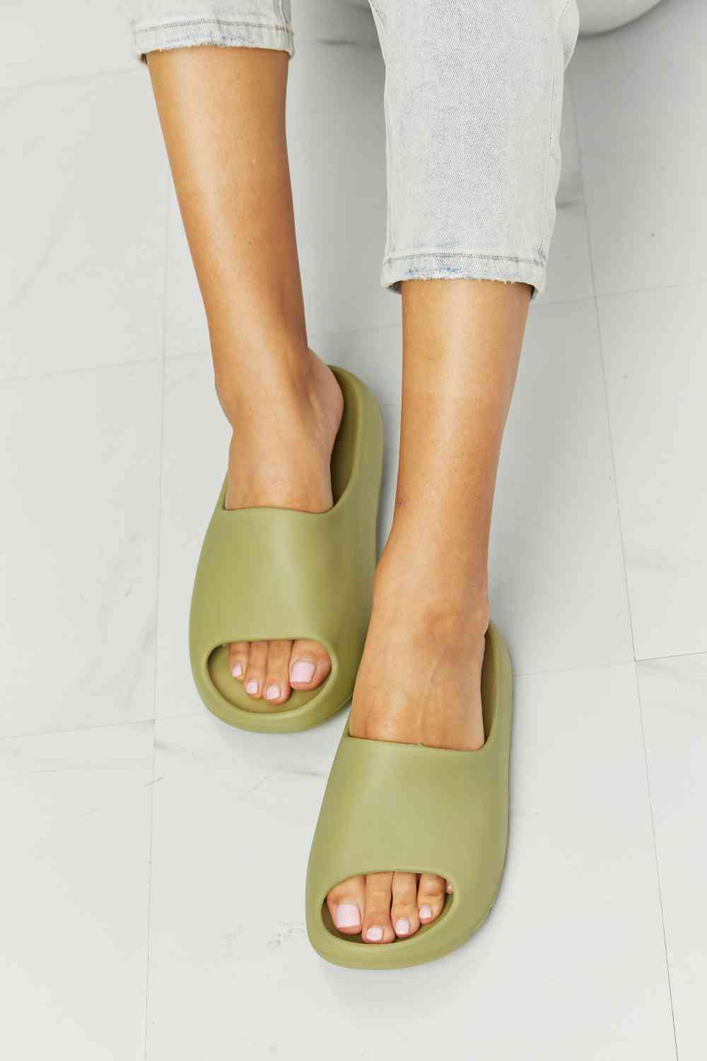 NOOK JOI In My Comfort Zone Slides in Green - shoes - Mist Green - Bella Bourget